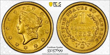 1853-O G$1 AU53