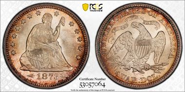 1873 25C Arrows MS66+
