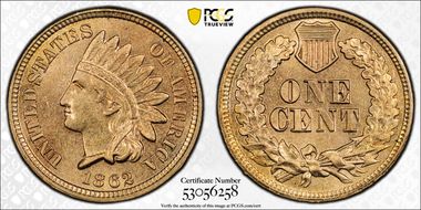 1862 1C MS65