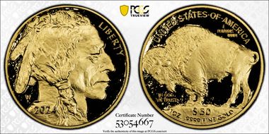 2024-W $50 American Buffalo .9999 Fine Gold PR70DCAM