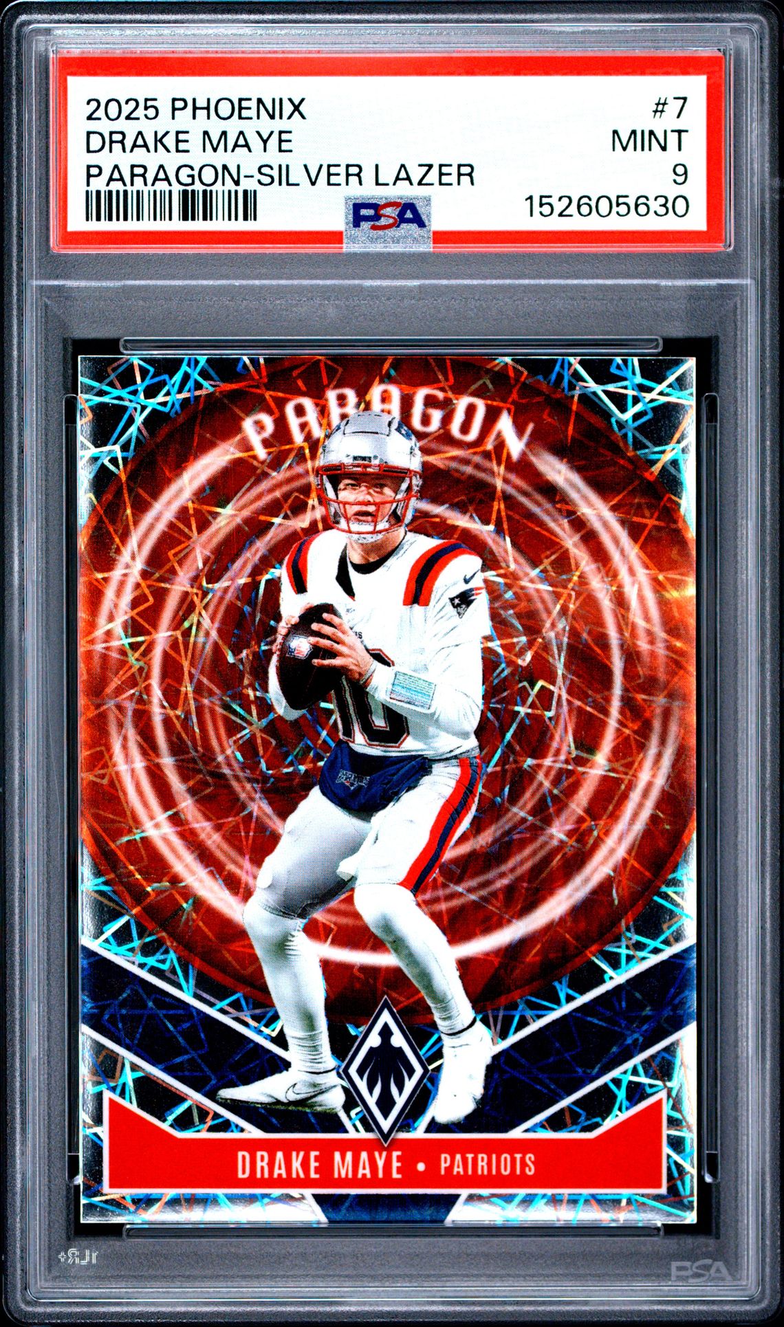 2025 Panini PANINI PHOENIX PARAGON SILVER LAZER #7 Drake Maye front