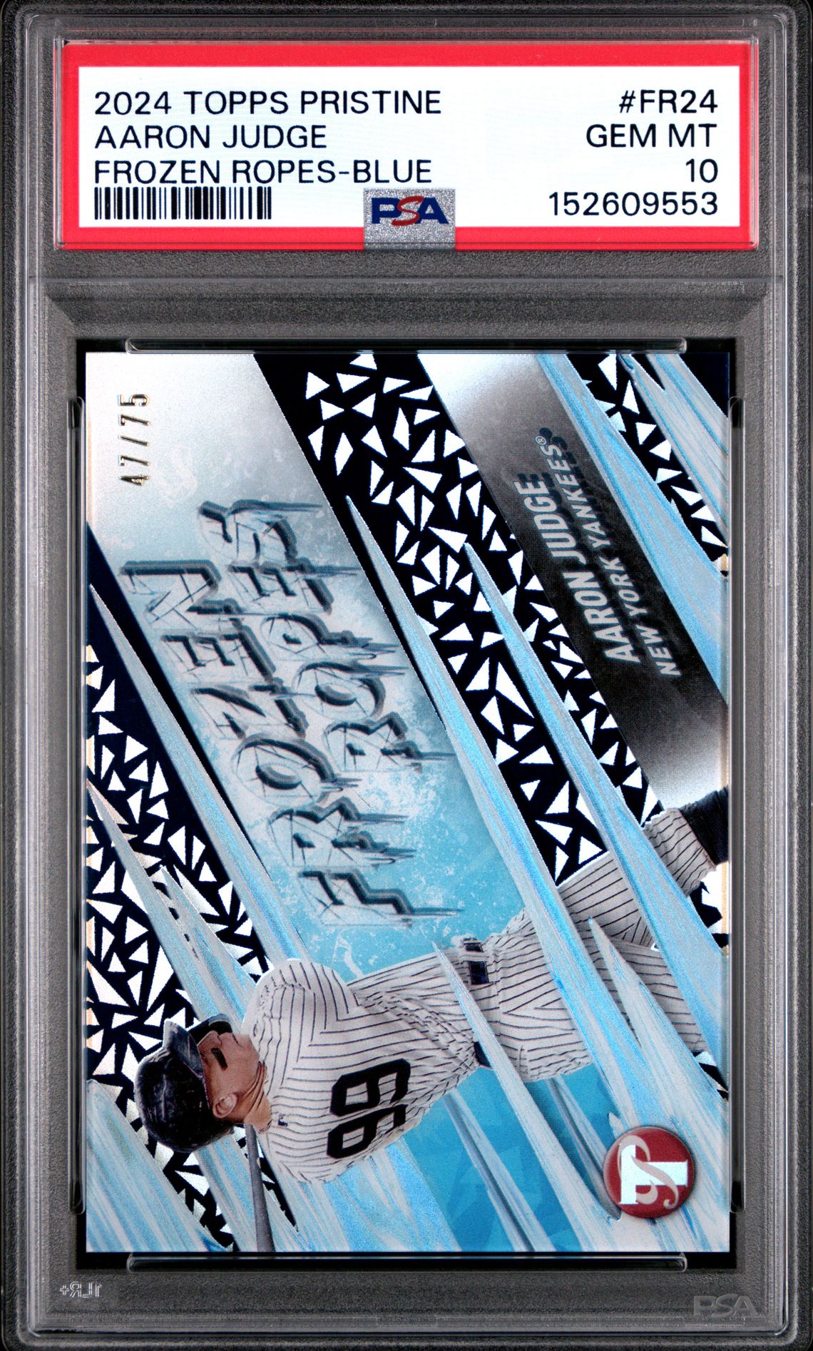 2024 Topps TOPPS PRISTINE FROZEN ROPES BLUE #FR24 Aaron Judge front