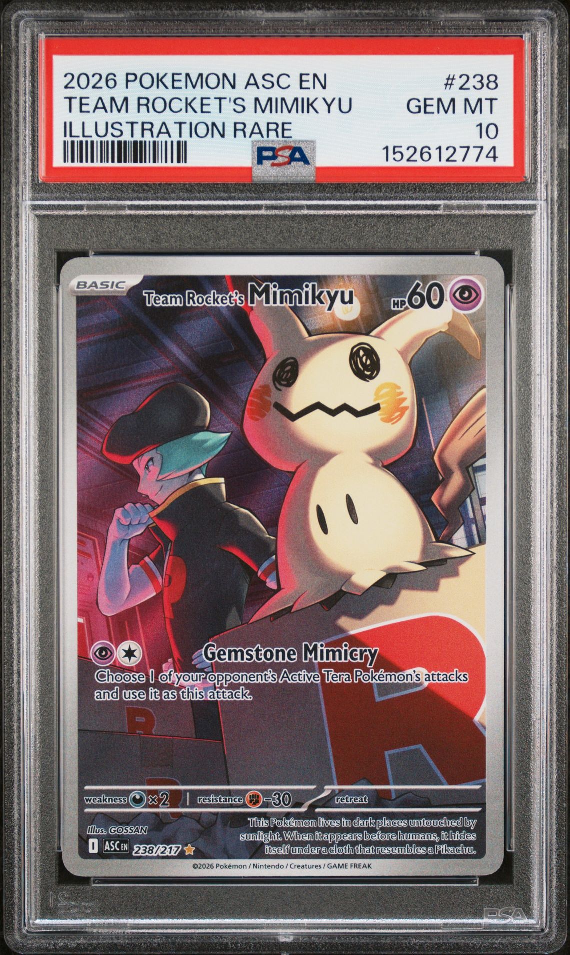 2026 Pokemon POKEMON ASC EN-ASCENDED HEROES ILLUSTRATION RARE #238 Team Rocket's Mimikyu front