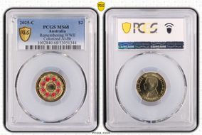 2025-C $2 Remembering WWII Colorized Al-Br MS68