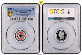 2025-C $2 Remembering WWII Colorized  Ag PR69DCAM