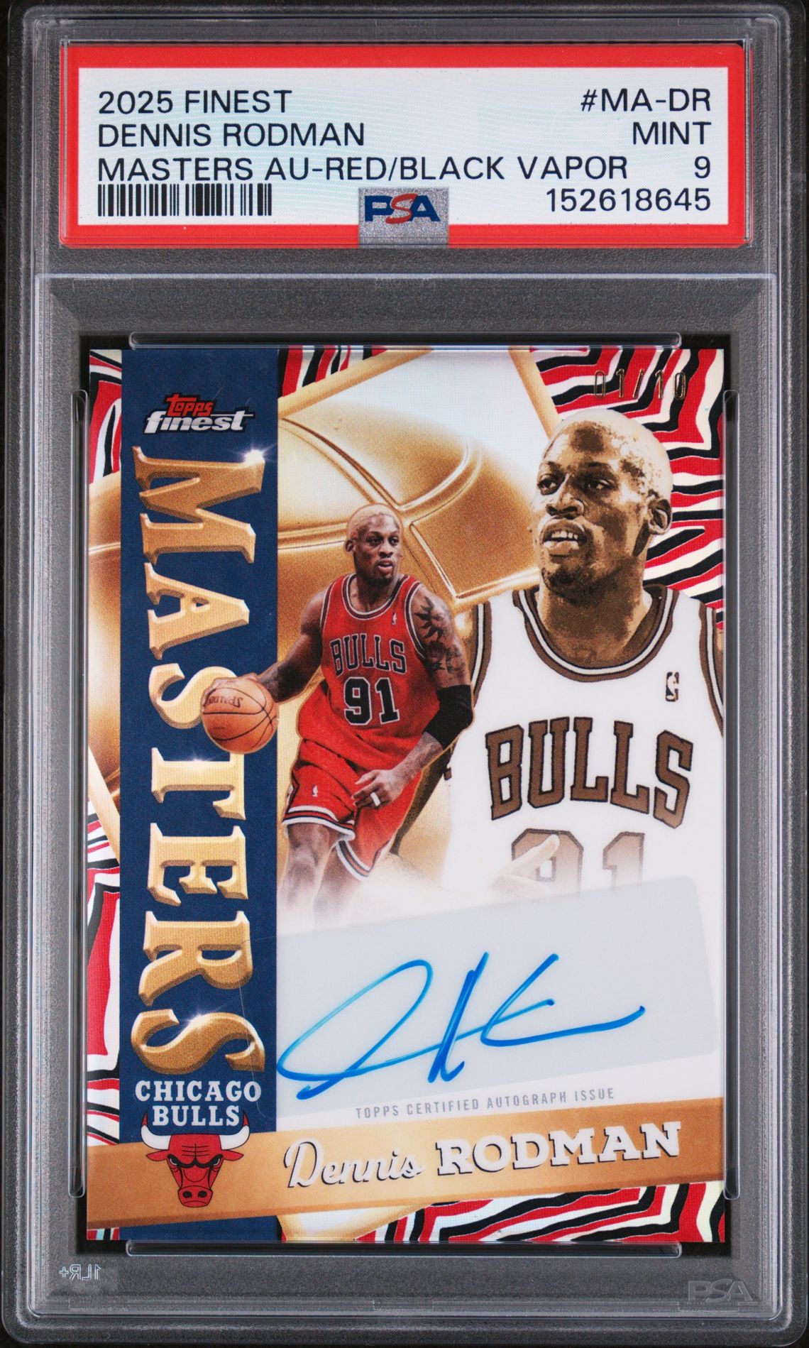 2025 Topps TOPPS FINEST MASTERS AUTOGRAPHS RED/BLACK VAPOR #MA-DR Dennis Rodman front