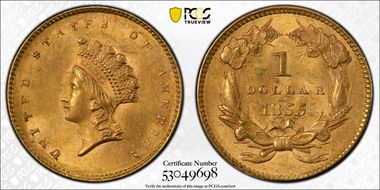 1855 G$1 MS63+