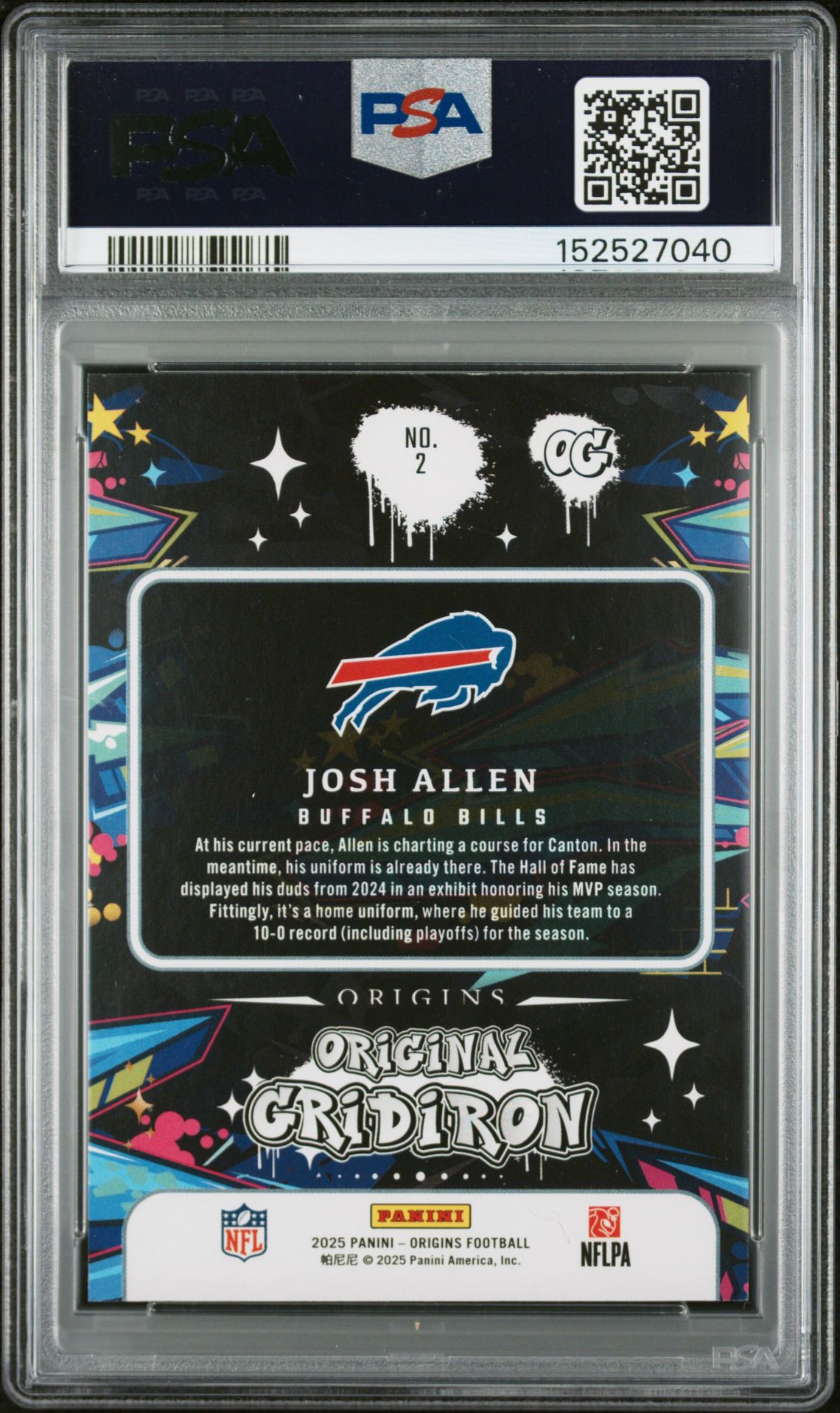 2025 Panini Origins Original Gridiron Josh Allen #2 Nm-Mt 8 back