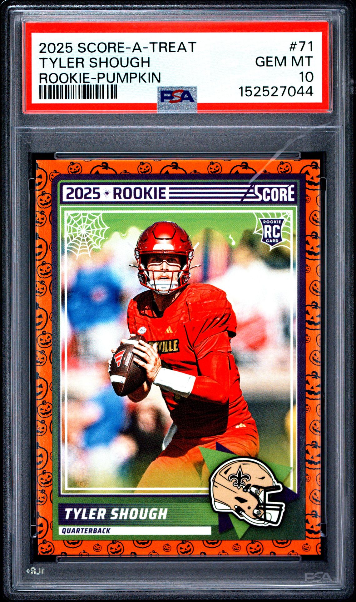 2025 PANINI SCORE-A-TREAT TYLER SHOUGH ROOKIE-PUMPKIN 71 GEM MT 10 front