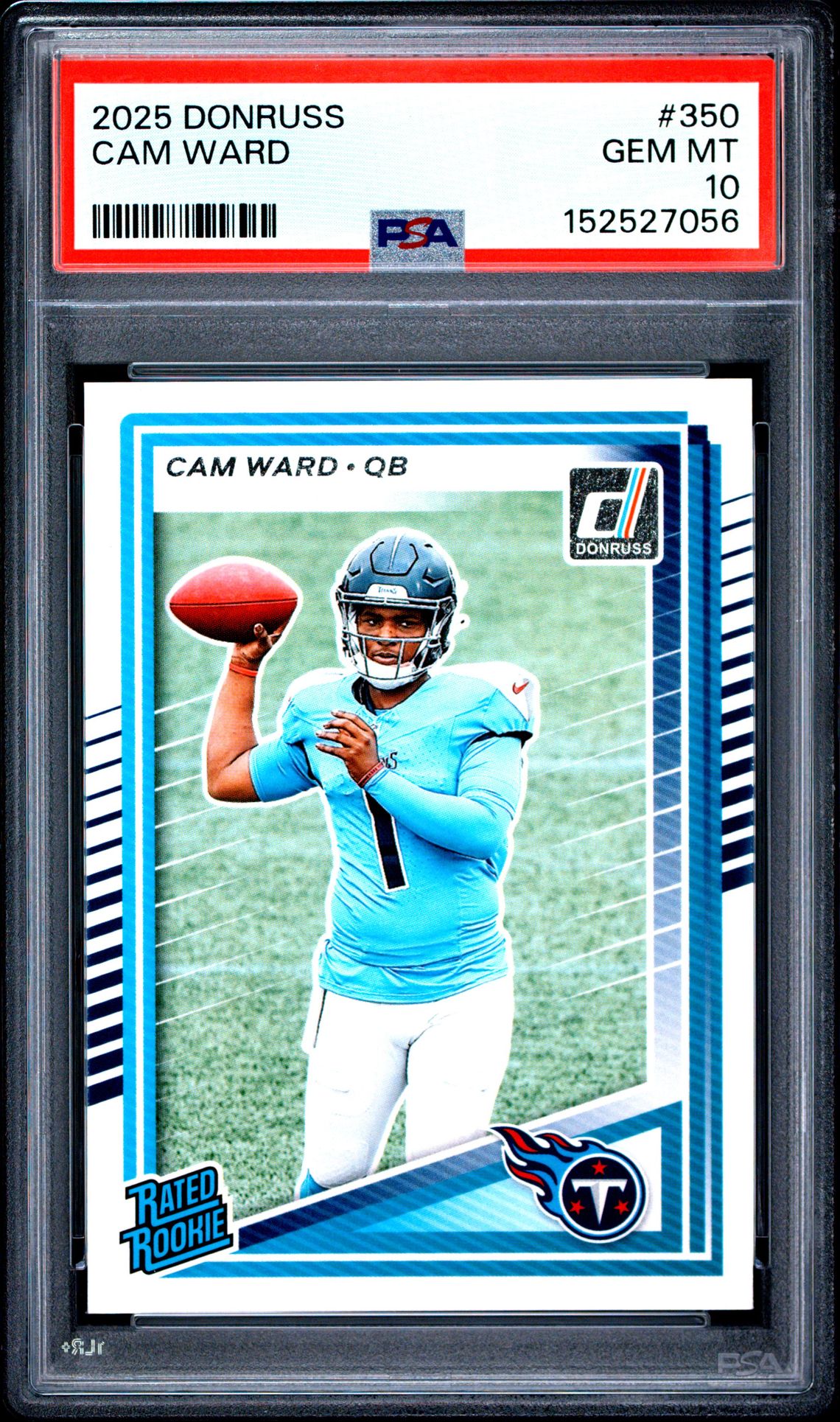 2025 Panini Donruss Cam Ward #350 Gem Mt 10 front view - PSA graded GEM MT 10