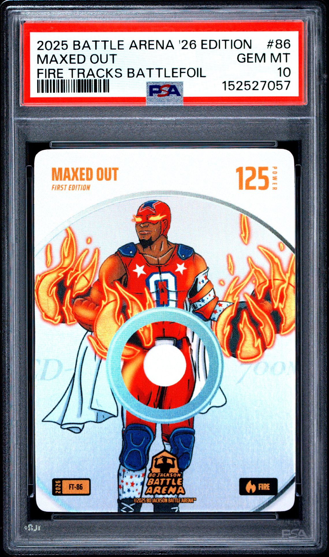 2025 Bo Jackson Battle Arena 2026 Edition Fire Tracks Battlefoil Maxed Out #86 Gem Mt 10 front