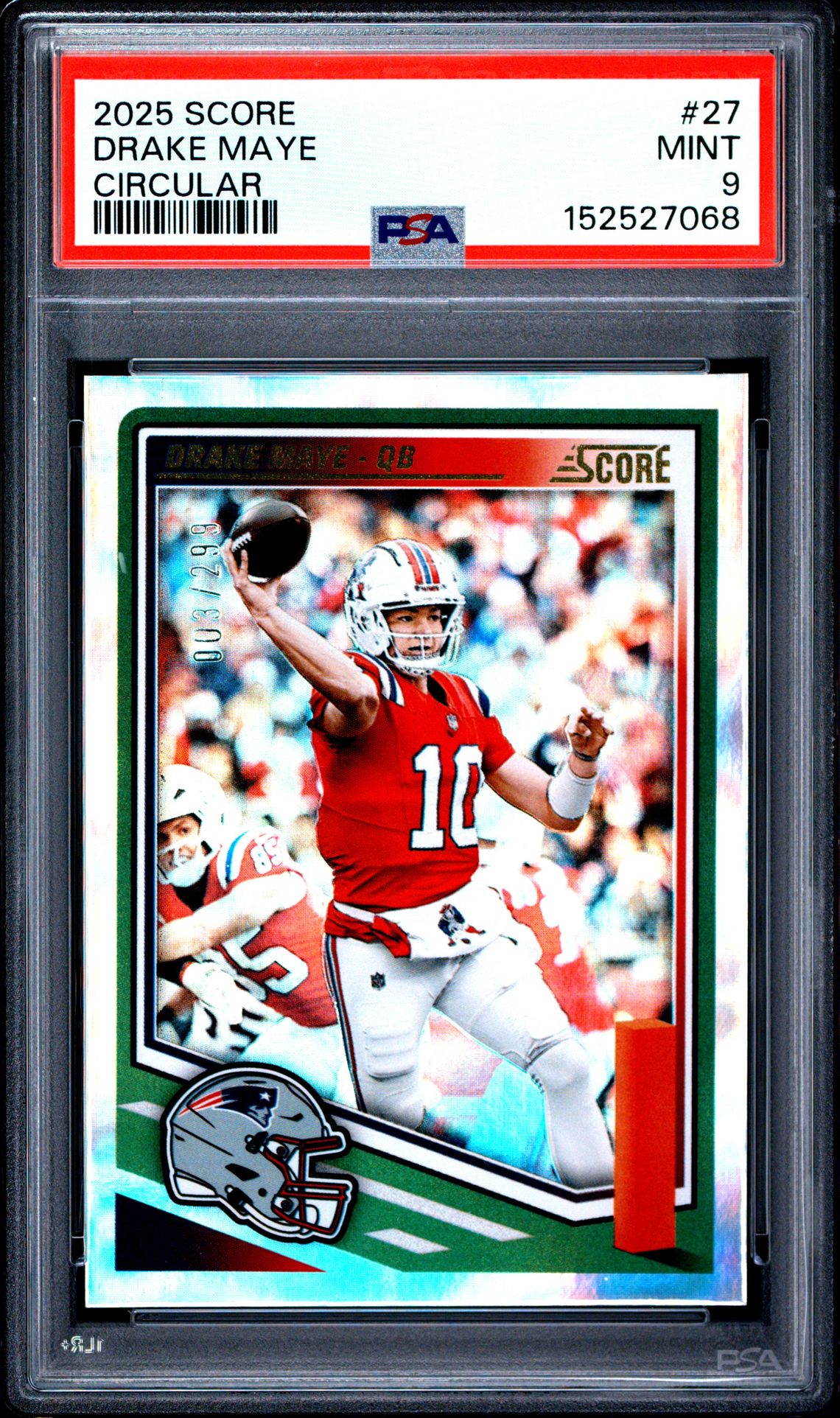 2025 Panini Score Drake Maye #27 (Circular) Mint 9 front