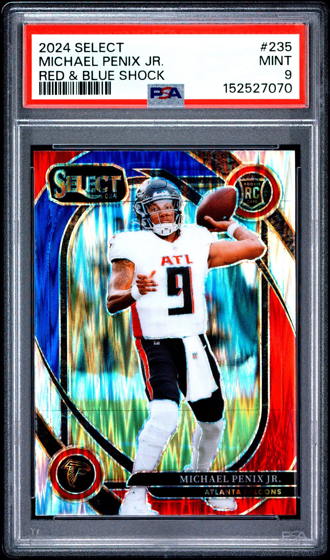 2024 Panini Select Michael Penix Jr. #235 (Red & Blue Shock) Mint 9 front