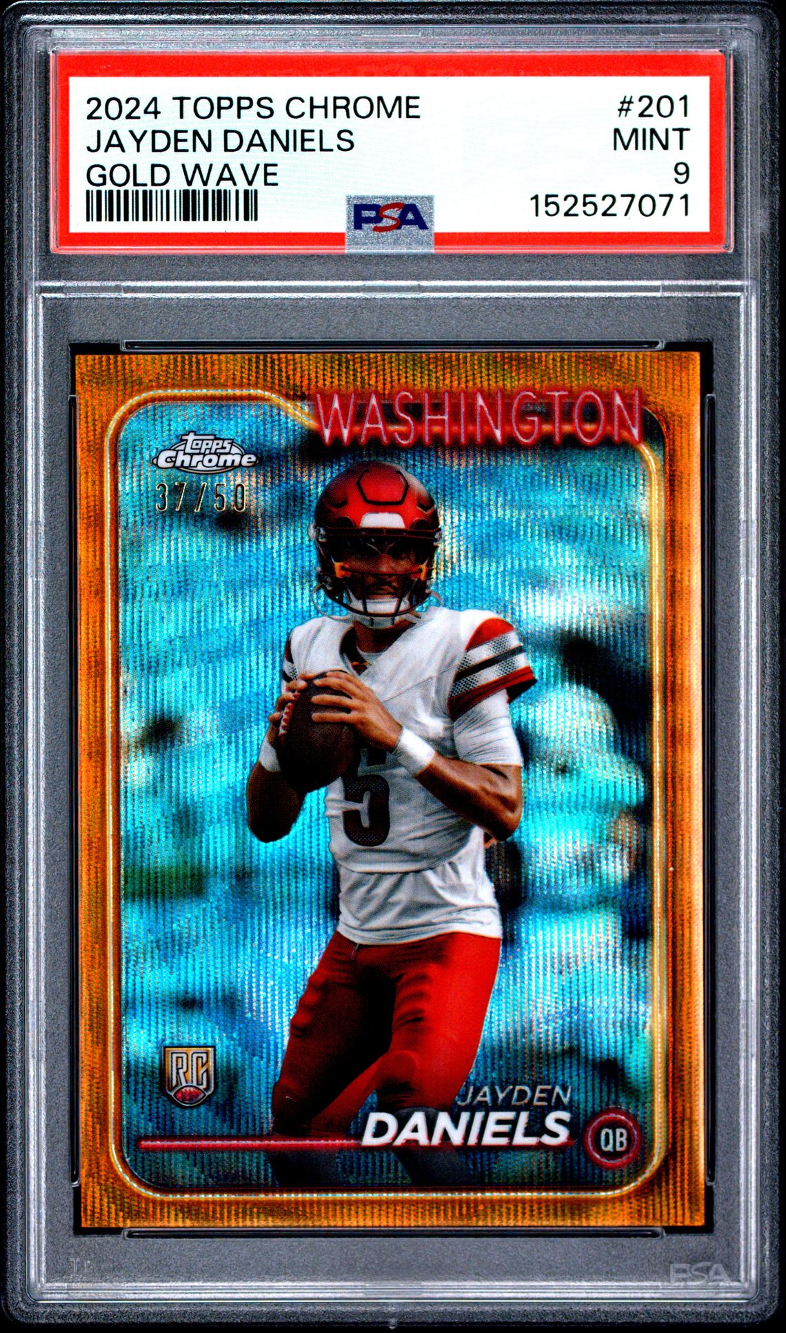 2024 Topps Chrome Jayden Daniels #201 (Gold Wave) Mint 9 front
