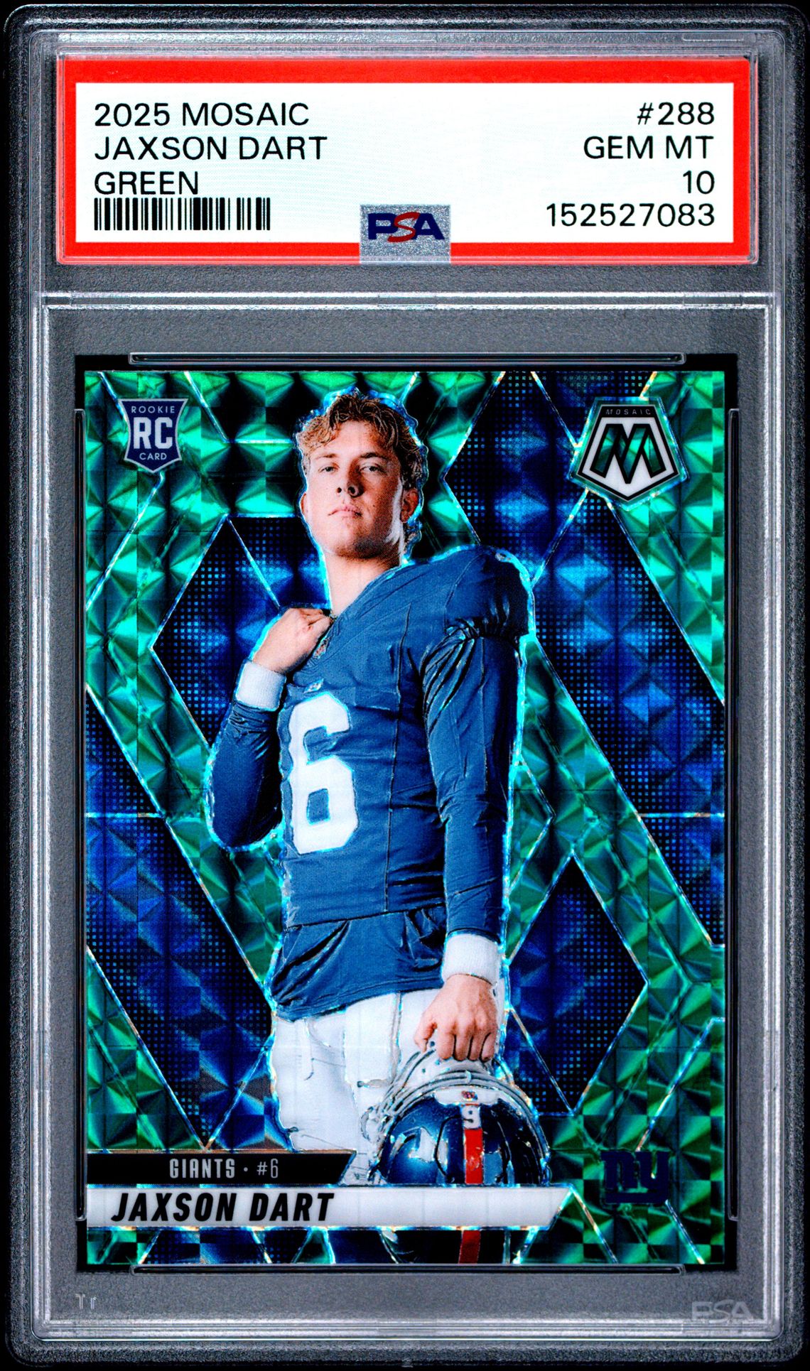 2025 Panini Mosaic Jaxson Dart #288 (Green) Gem Mt 10 front