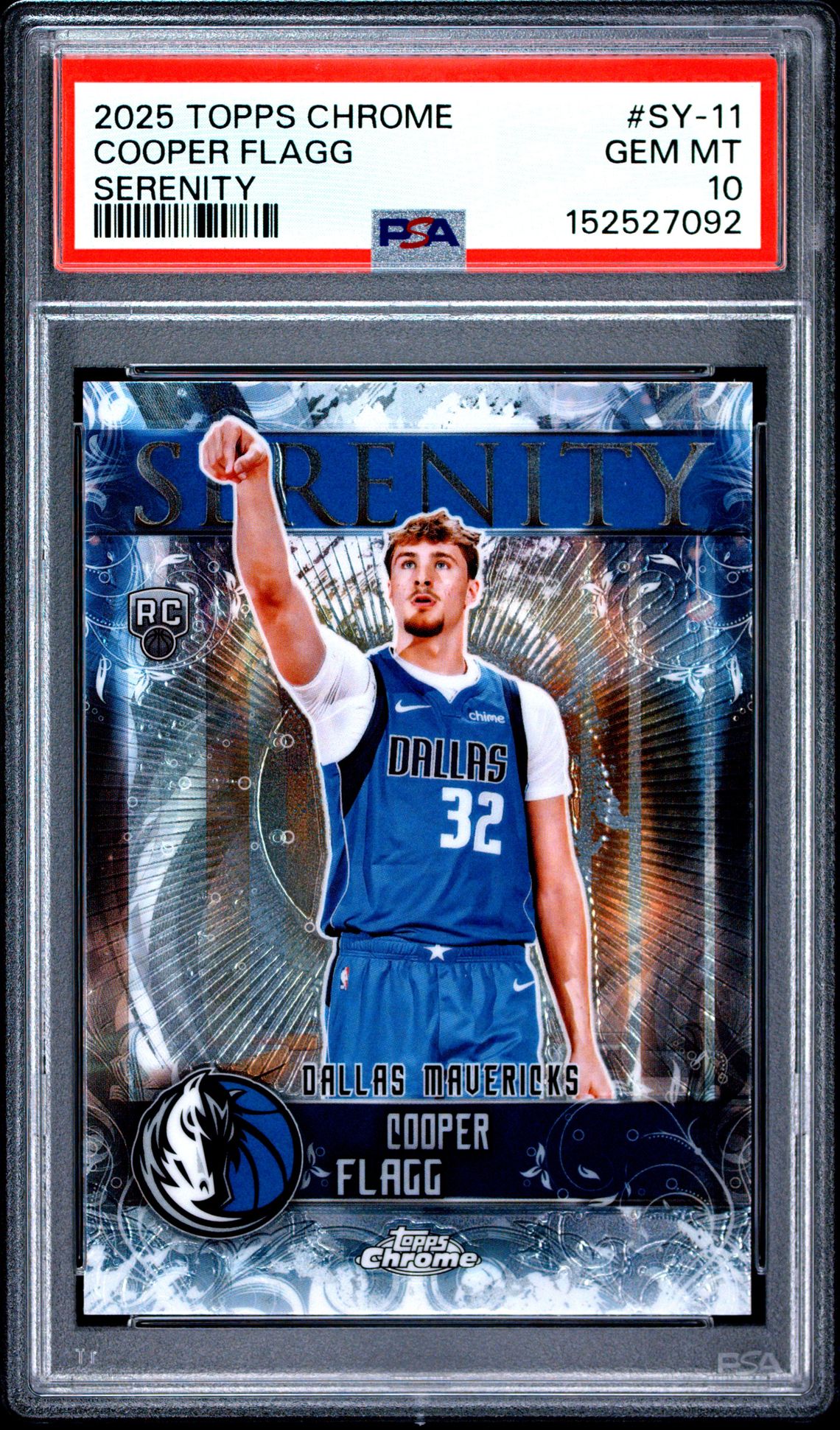 2025 TOPPS CHROME SERENITY COOPER FLAGG  SY-11 GEM MT 10 front