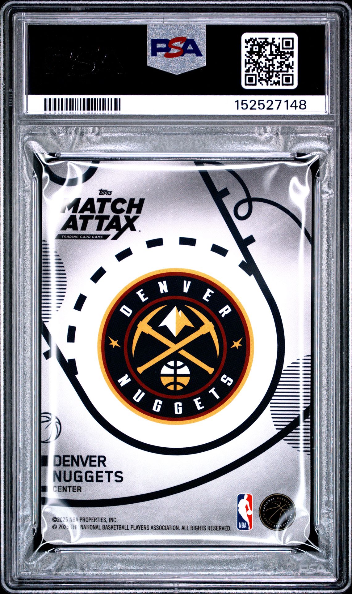 2025 Topps Match Attax Player Of The Game Nikola Jokic #Pg-Nj Gem Mt 10 back view - PSA certificate #152527148