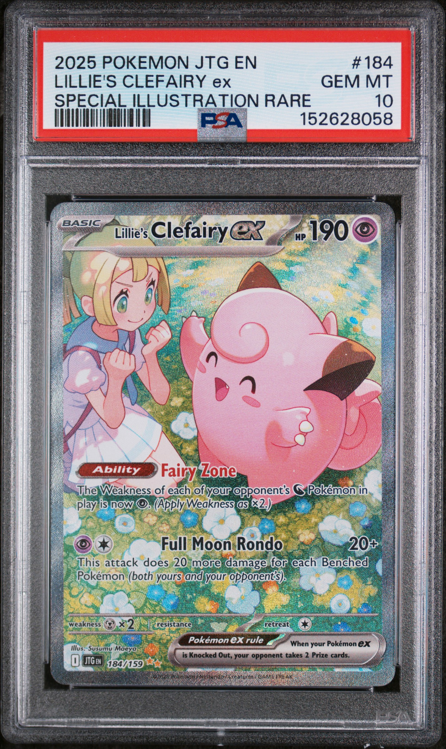 2025 #184 Lillie's Clefairy EX PSA 10 Jtg EN-Journey Together