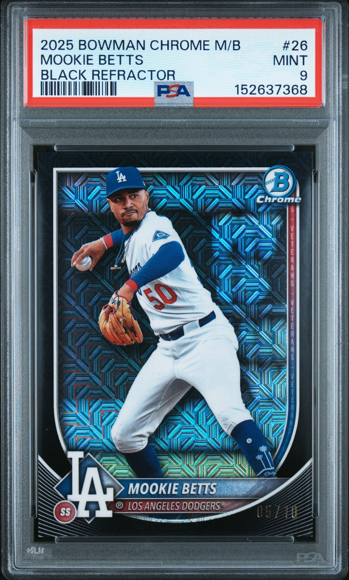 2025 Bowman BOWMAN CHROME MEGA BOX BLACK REFRACTOR #26 Mookie Betts front