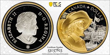 2008 S$1 Quebec City Gold Plated PR67DCAM