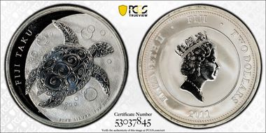2011 $2 Hawksbill Turtle MS67
