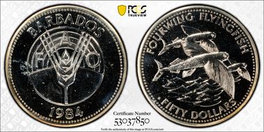 1984-FM $50 F.A.O. - Fourwing Flyingfish MS65