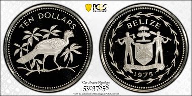 1975-FM  $10 KM-45a Silver PR69DCAM