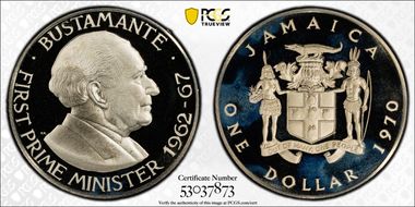 1970 $1 Bustamante PR68DCAM