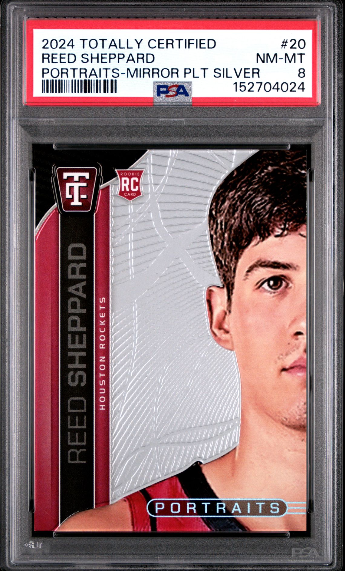 2024 Panini PANINI TOTALLY CERTIFIED PORTRAITS MIRROR PLT SILVER #20 Reed Sheppard front