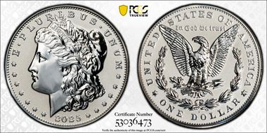 2025-S $1 Morgan Dollar Rev PR Two-Coin Reverse Proof Set PR69