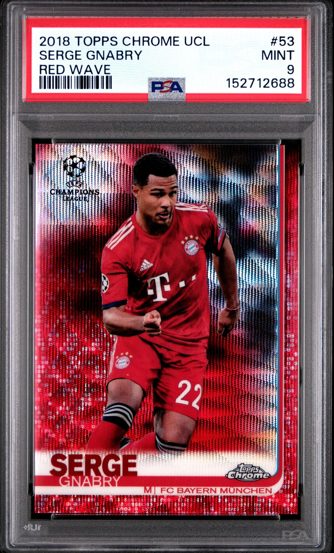 2018 Topps Chrome TOPPS CHROME UEFA CHAMPIONS LEAGUE RED WAVE #53 Serge Gnabry front