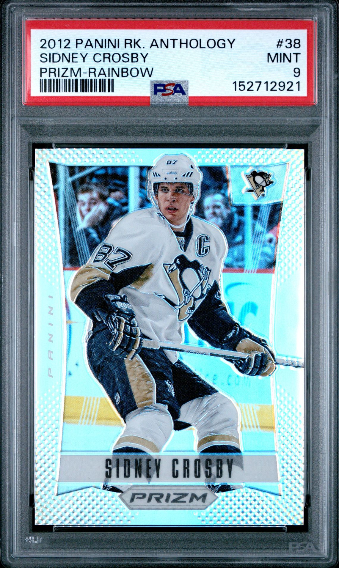 2012 Panini PANINI ROOKIE ANTHOLOGY PRIZM PRIZM-RAINBOW #38 Sidney Crosby front