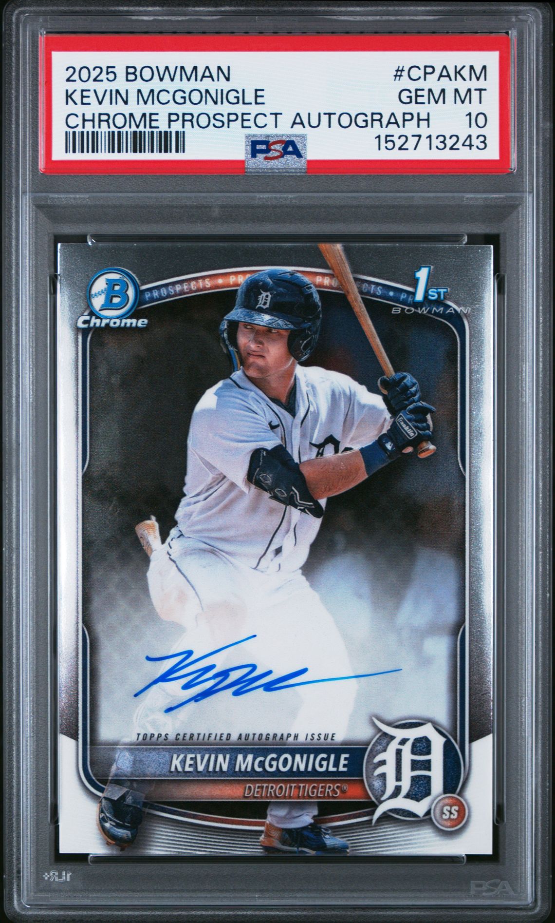 2025 Bowman BOWMAN CHROME PROSPECT AUTOGRAPHS #CPAKM Kevin Mcgonigle front