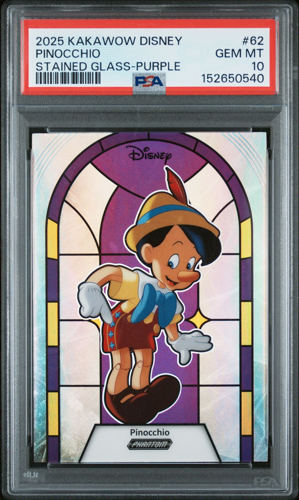 2025 KAKAWOW PHANTOM DISNEY STAINED GLASS STAINED GLASS-PURPLE #62 Pinocchio front