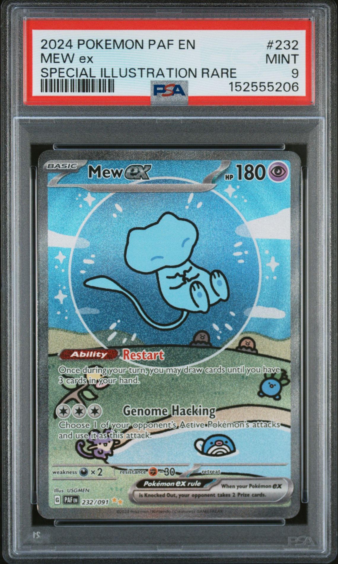 2024 Pokemon POKEMON PAF EN-PALDEAN FATES SPECIAL ILLUSTRATION RARE #232 Mew Ex front