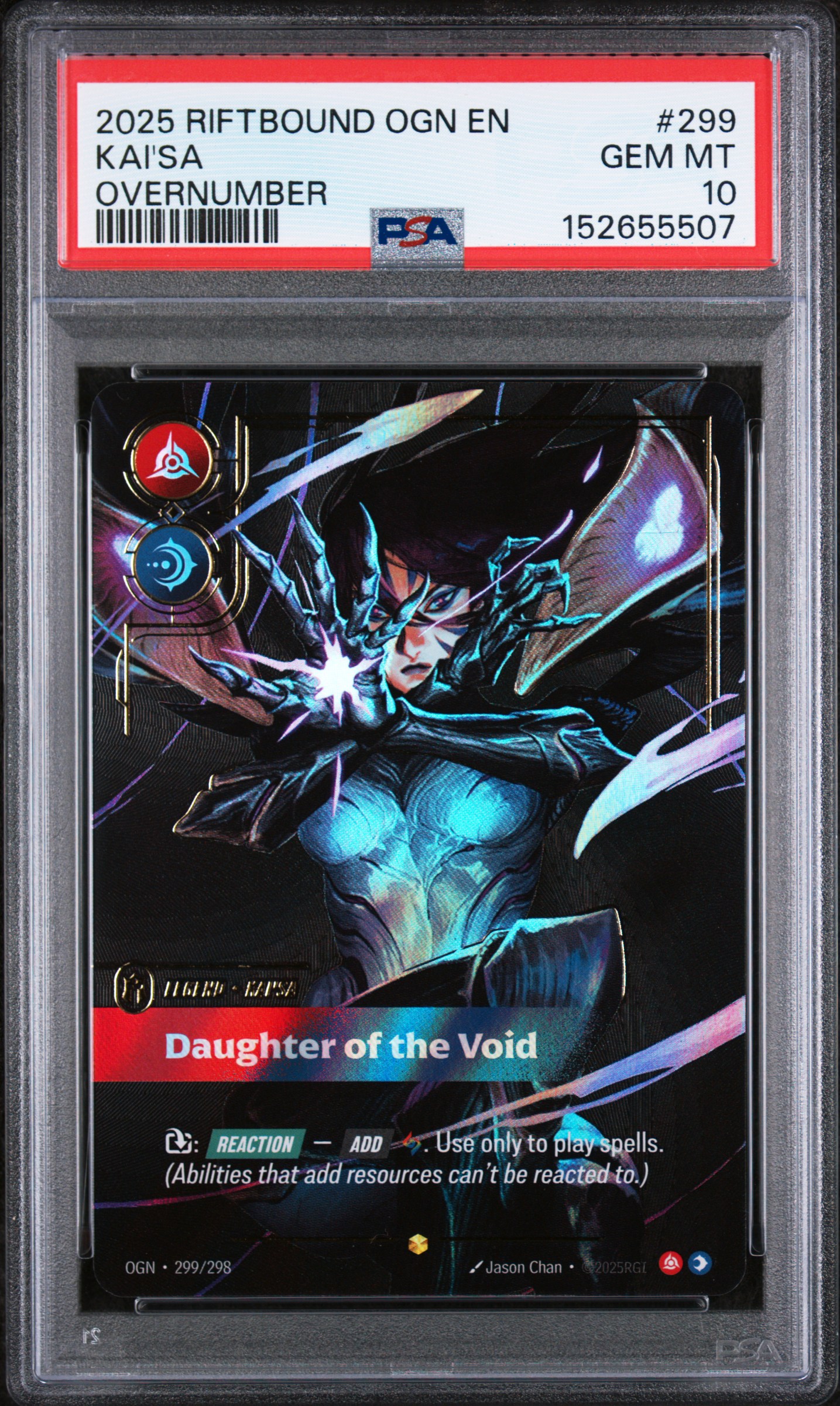 2025 #299 Kai'SA - Daughter of the Void PSA 10 Riftbound: League of Legends Ogn-Origins