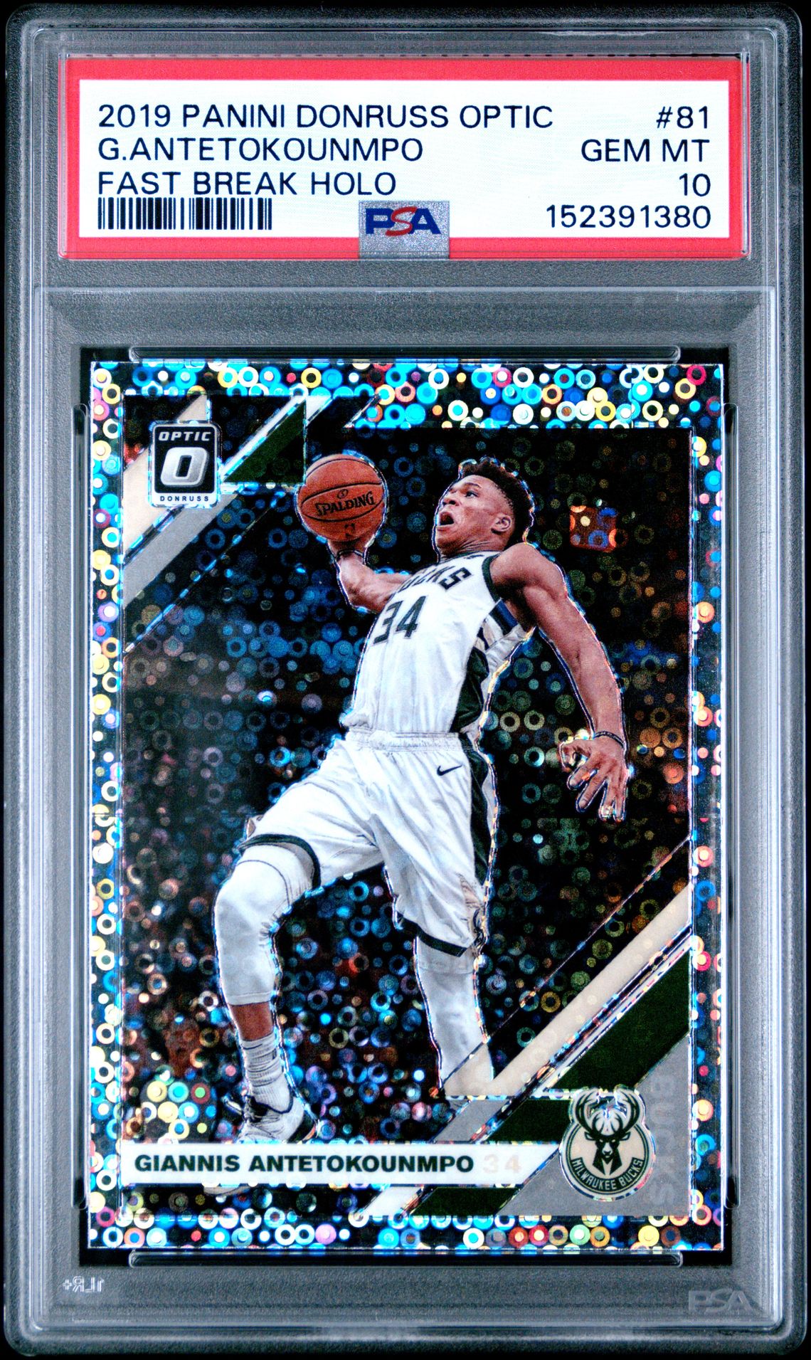 2019 Panini PANINI DONRUSS OPTIC FAST BREAK HOLO #81 G.Antetokounmpo front