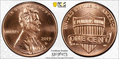 2019-D 1C Shield MS68RD