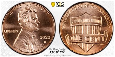 2022-D 1C Shield MS68+ RD