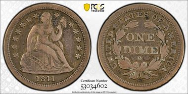 1841-O 10C VF25