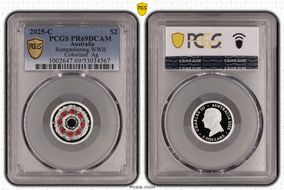 2025-C $2 Remembering WWII Colorized  Ag PR69DCAM