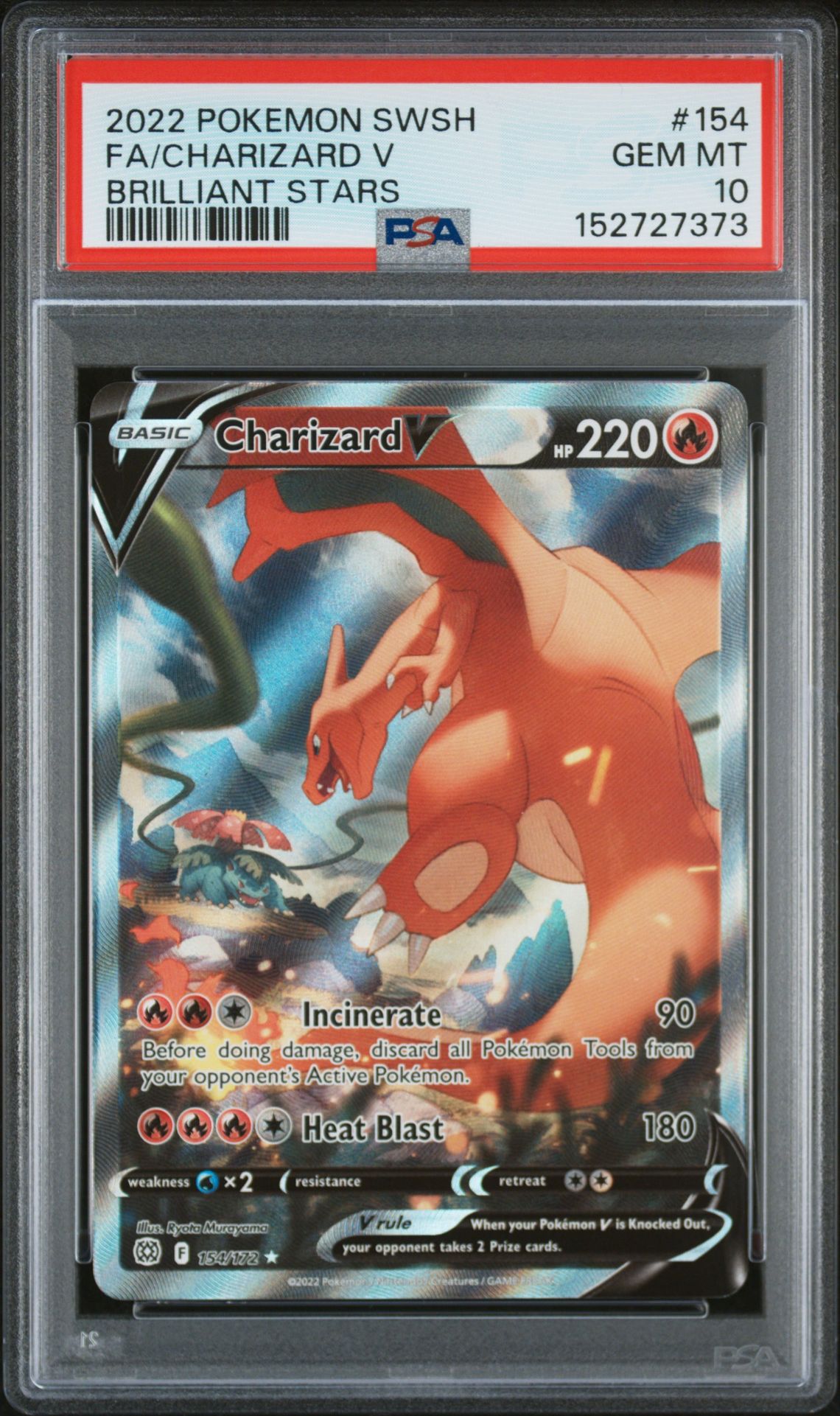 2022 Pokemon POKEMON SWORD & SHIELD BRILLIANT STARS #154 Fa/Charizard V front