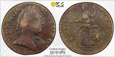 1788 VT 1/2P Bust Right, RR-21 XF40BN