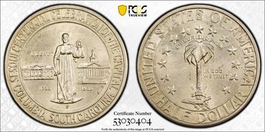 1936-S 50C Columbia MS65