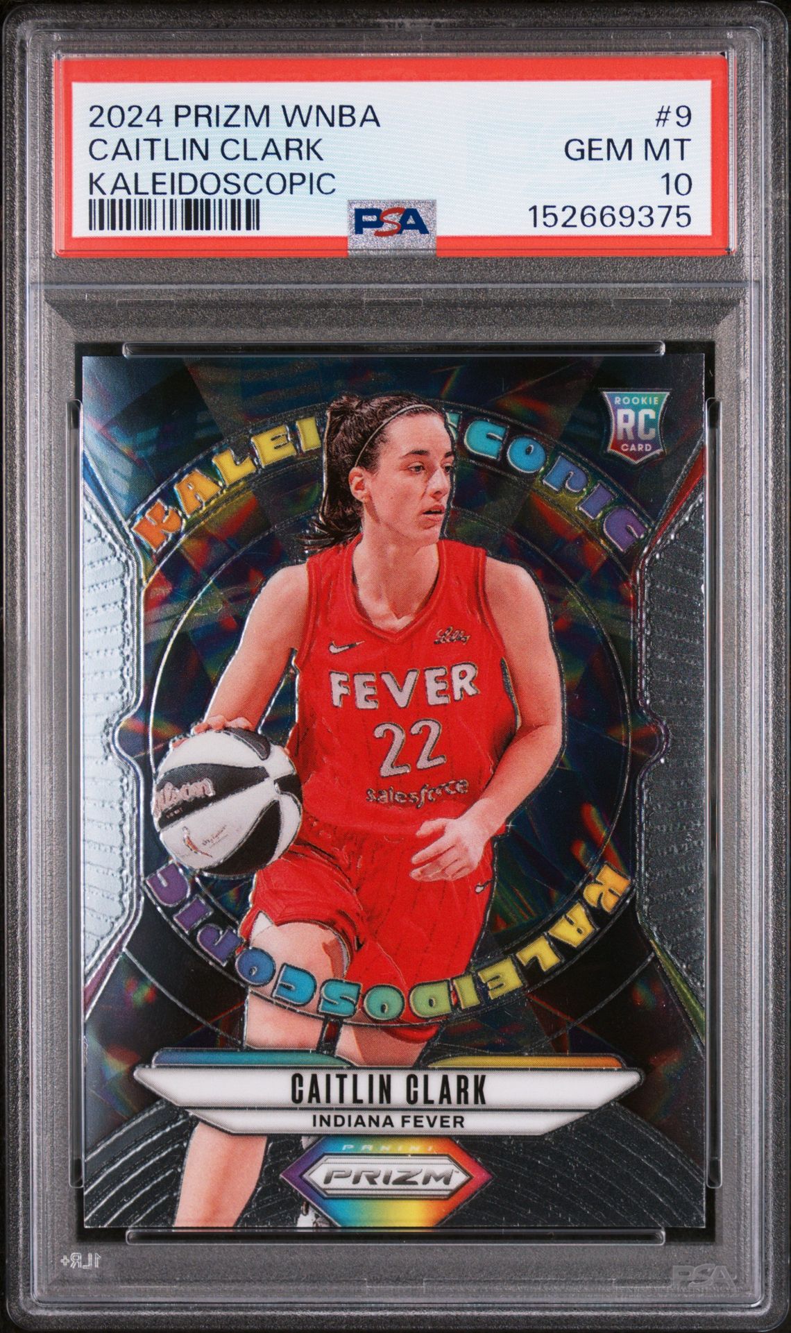 2024 Panini Prizm Wnba Kaleidoscopic Caitlin Clark #9 Gem Mt 10 front view - PSA graded GEM MT 10