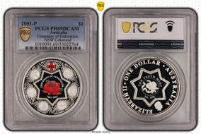 2001-P $1 Centenary of Federation NSW Colorized PR69DCAM