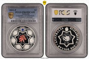 2001-P $1 Centenary of Federation Victoria Colorized PR69DCAM