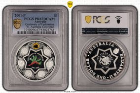 2001-P $1 Centenary of Federation W. Australia Colorized PR67DCAM