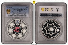 2001-P $1 Centenary of Federation Queensland Colorized PR69DCAM