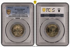 2026-C $1 Decimal Currency AlBr 60th Anniversary MS68